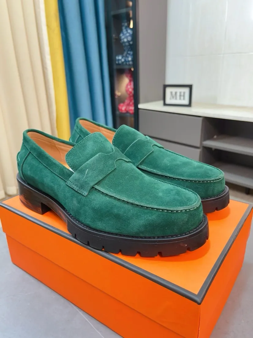Men's shoes 💰458🌹🌹Niuli "HERMES" Hermès business leather shoes, original factory configuration, original imported frosted cowhide upper + luxury hardware logo + fully imported original customized cowhide lining, sole: rubber wear-resistant outsole, difficult craftsmanship, original factory follow-up goods, 🔍🔍high quality code number: 38-44 45 can be customized